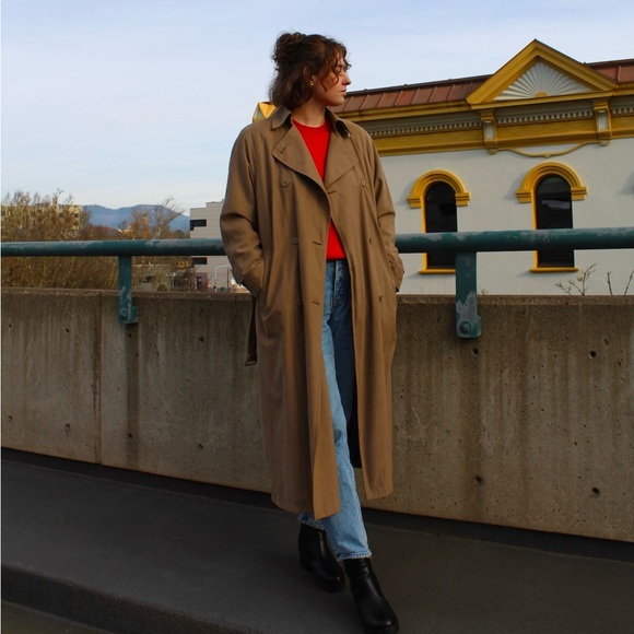 London Fog Suede Trench Coat - Picture 1 of 5